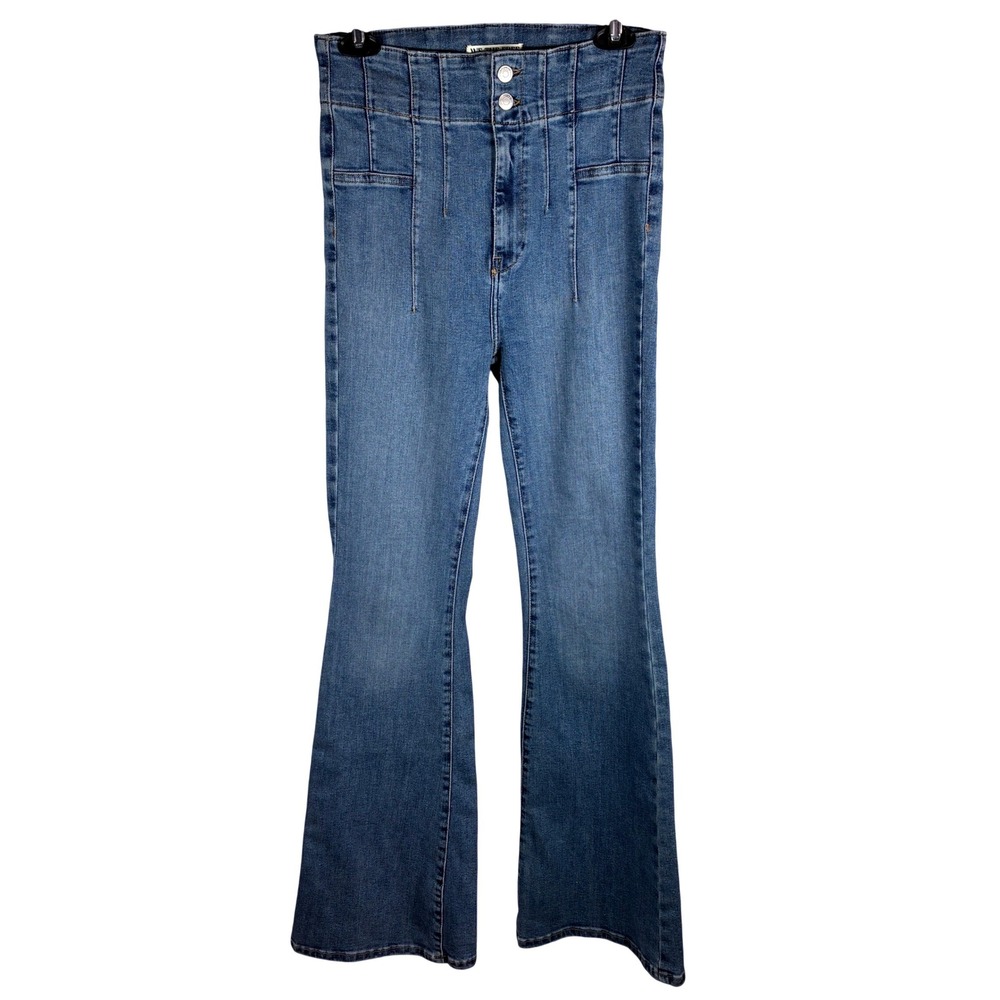 We The Free Medium Blue Flared Wide-Leg Jeans